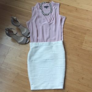 Cream pencil skirt
